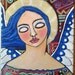 Original Folk Art Angel on textured canvas Linda Kelly