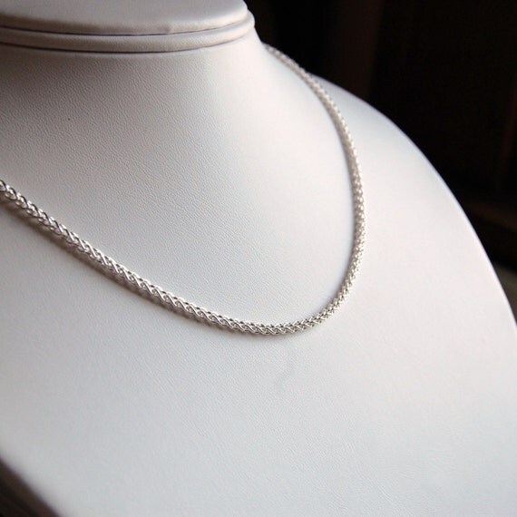 Unisex sterling silver chain necklace Woven by southpawstudios
