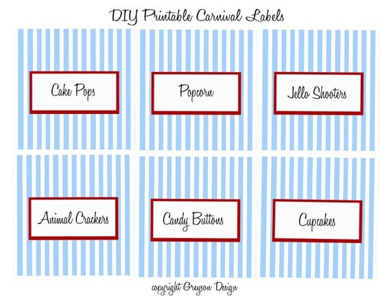 items similar to diy printable vintage carnival labels
