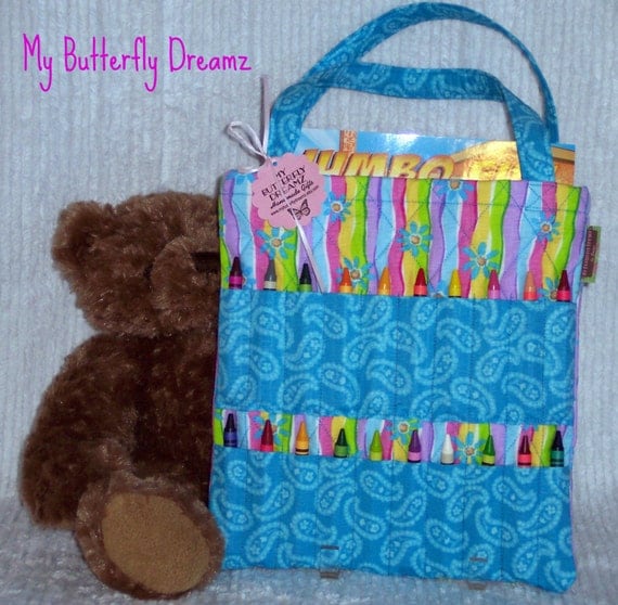 Download Children's Quilted Crayon and Coloring Book Tote Bag