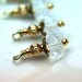 Vintage Style Clear Crystal and Golden Bead Dangles Charm Drop Set - 6 Pieces