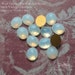 12 Vintage Cabochons - West German Faceted Glass Stones - 10x12mm White Opal