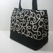 Insulated Lunch Bag Purse - Black and Cream