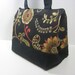 Insulated Lunch Bag Purse - Midnight Flower