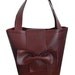 Faux Leather Leatherette Mini Tote Bag With Oversize Bow Detail in Burgundy - Vintage & Kitsch