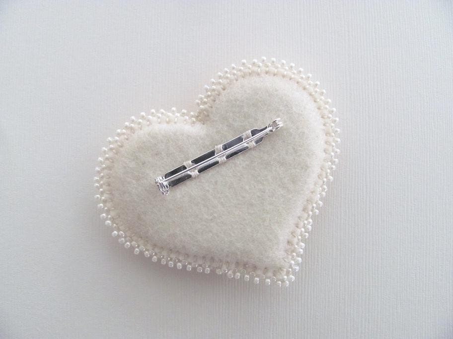 Beaded Felt Heart Pin / RESERVED FOR SAMCH