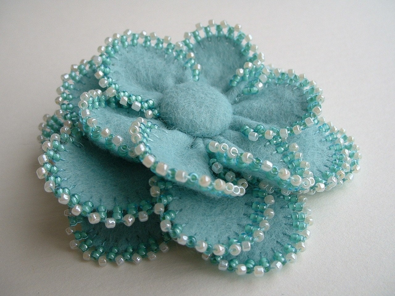 Beaded Flower Pin RESERVED for idette2