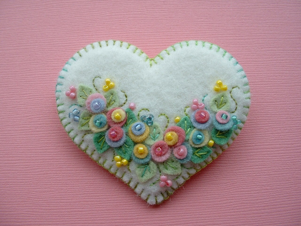 felt flower heart