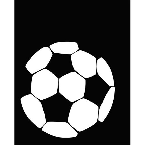 Soccer Ball Silhouette Modern Art Print different colors and