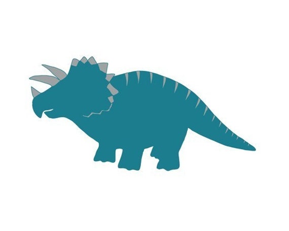 Boys Dinosaur Decorations Triceratops Silhouette 8 x 10