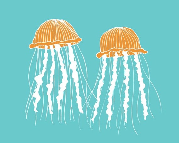Jellyfish wall art for baby 13 x 19 sea life wall decor