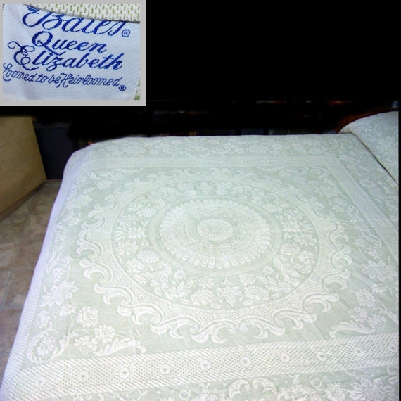 Bates Queen Elizabeth heirloom jacquard bedspread full size