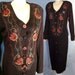 80s sweater dress embroidered Carole Little knit med CLEARANCE