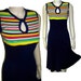 70s sleeveless knit dress wild stripe top small