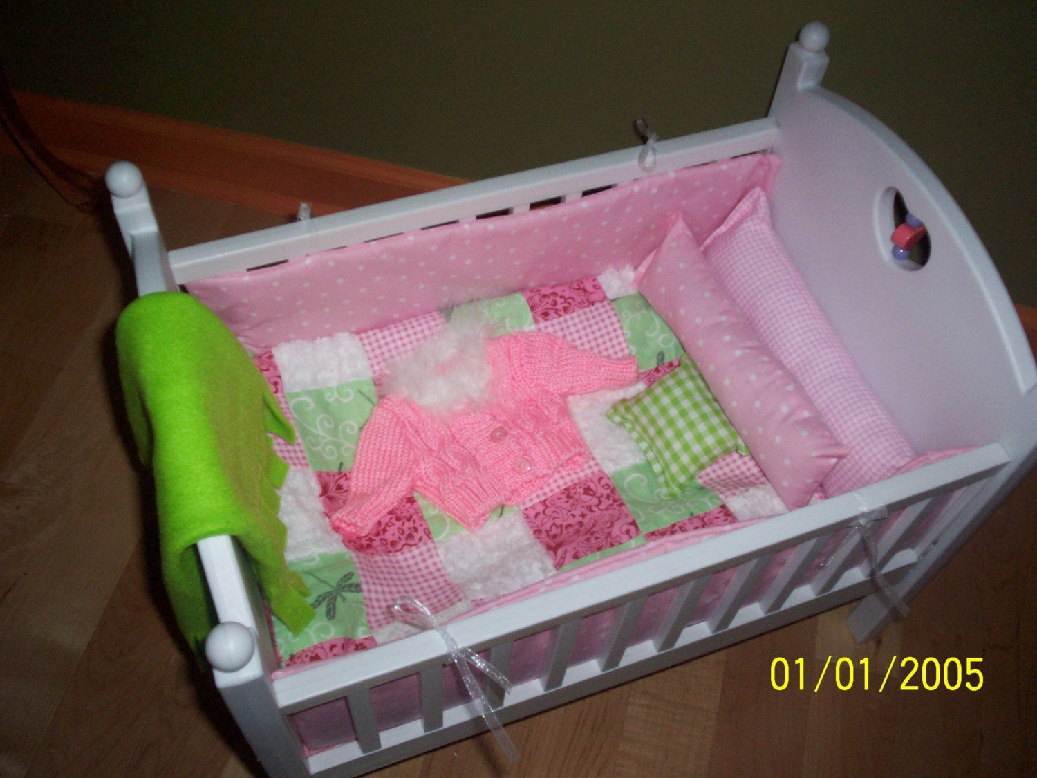 PINK QUILT Bitty Baby Doll Crib Bedding Set