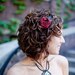 LESLIE - Coiled Blood Red Rose Satin Headband