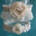 Special Order for gracelindsaye - Ivory Satin and Organza Wedding Garter Set - bridal garter accessory