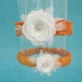 Orange and Diamond White Feather Rose Garter Set C076 - bridal garter accessory