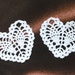 Crochet Lace Motif Doilies Appliques 120.6 - HEART shape - 2 pcs - White Color
