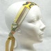 Yellow striped patchwork fabric headband eco friendly reclaimed cotton fabric 01