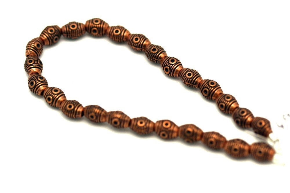 24 Metal Beads 8 x 6mm Tarnish Resistant Lead/Nickel Free