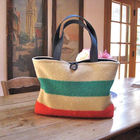 Vintage Blanket Tote Bag Hudson Bay