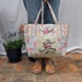 Stripe Tote with Vintage Needlepoint medium