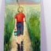 vintage painting - country boy fishing - boys room decor - 1970s