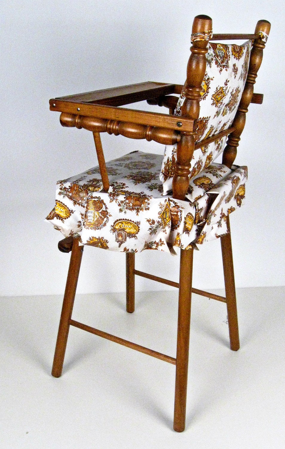 vintage miniature wood doll high chair