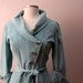 RESERVED Vintage 1950's Turquoise Corduroy Dressing Gown Dress Robe Dolly Myers