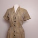 RESERVED for Shona Vintage 1950's Olive Cotton Dress Large