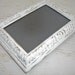 creamy white and silver picture frame - distressed shabby chic cottage decor - hollywood regency