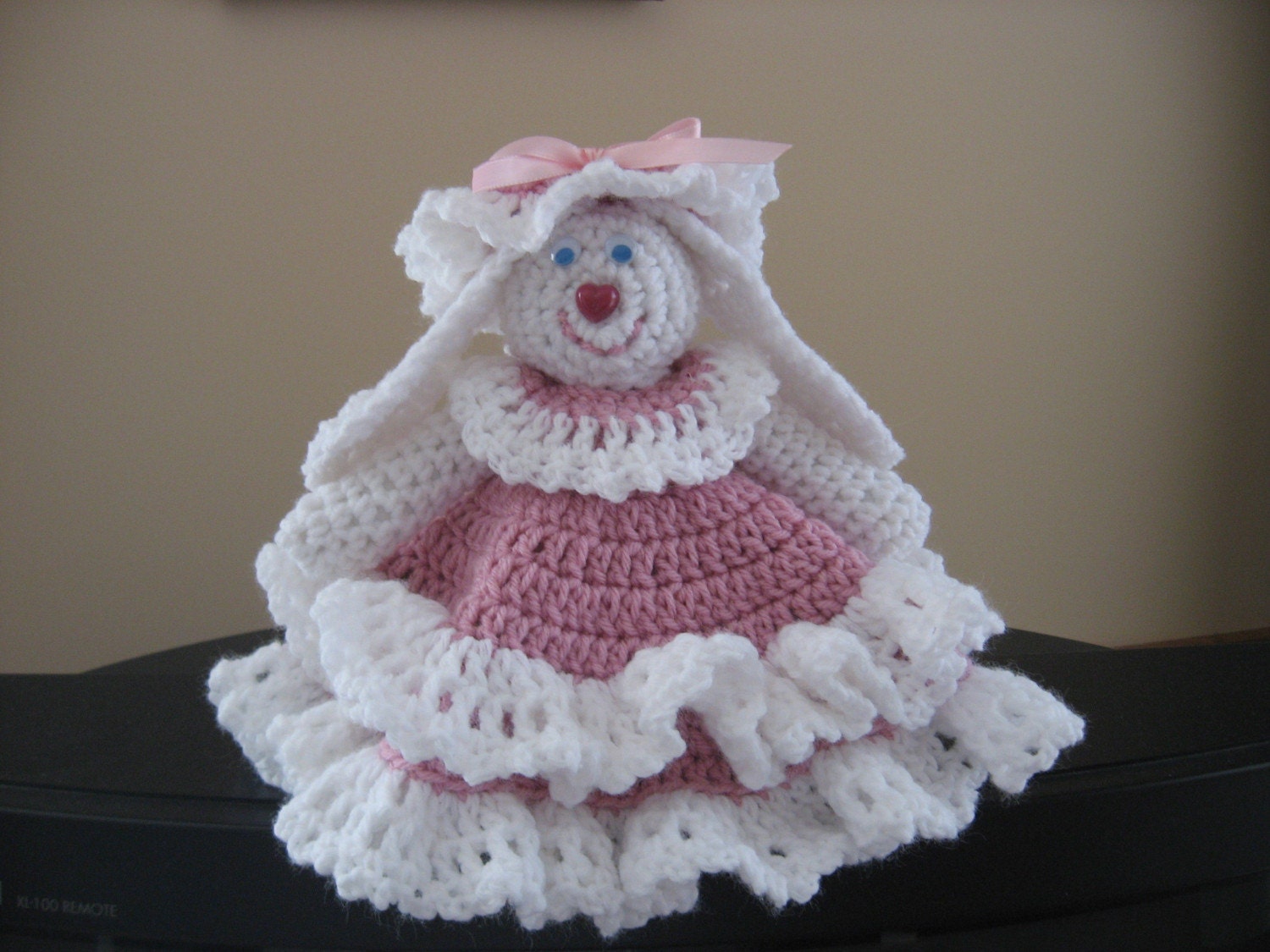 CROCHET EASTER BUNNY AIR FRESHENER COVER