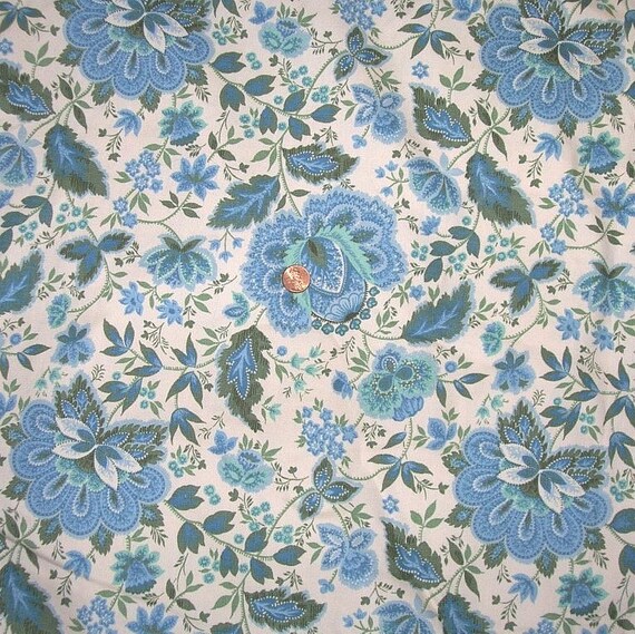 10 Yds Vintage Waverly Decorator Floral Fabric by ChicVixenVintage