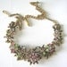 Vintage Rhinestone Fruit Salad Flower Link Necklace Unsigned ART
