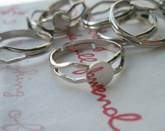 High Quality Fancy Design Adjustable rings with blank pad 8 rings 6mm PAD