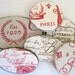 French Script Embroidery Hoop Wall Art Collection Set of 6