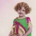 1921 French postcard, Deco girl, paper ephemera.