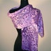 Silk Devore Wrap or Long Scarf in an Ombre of Violet