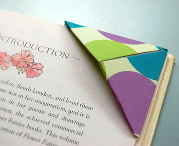 Origami Bookmarks corner page holder purple medley bookmark