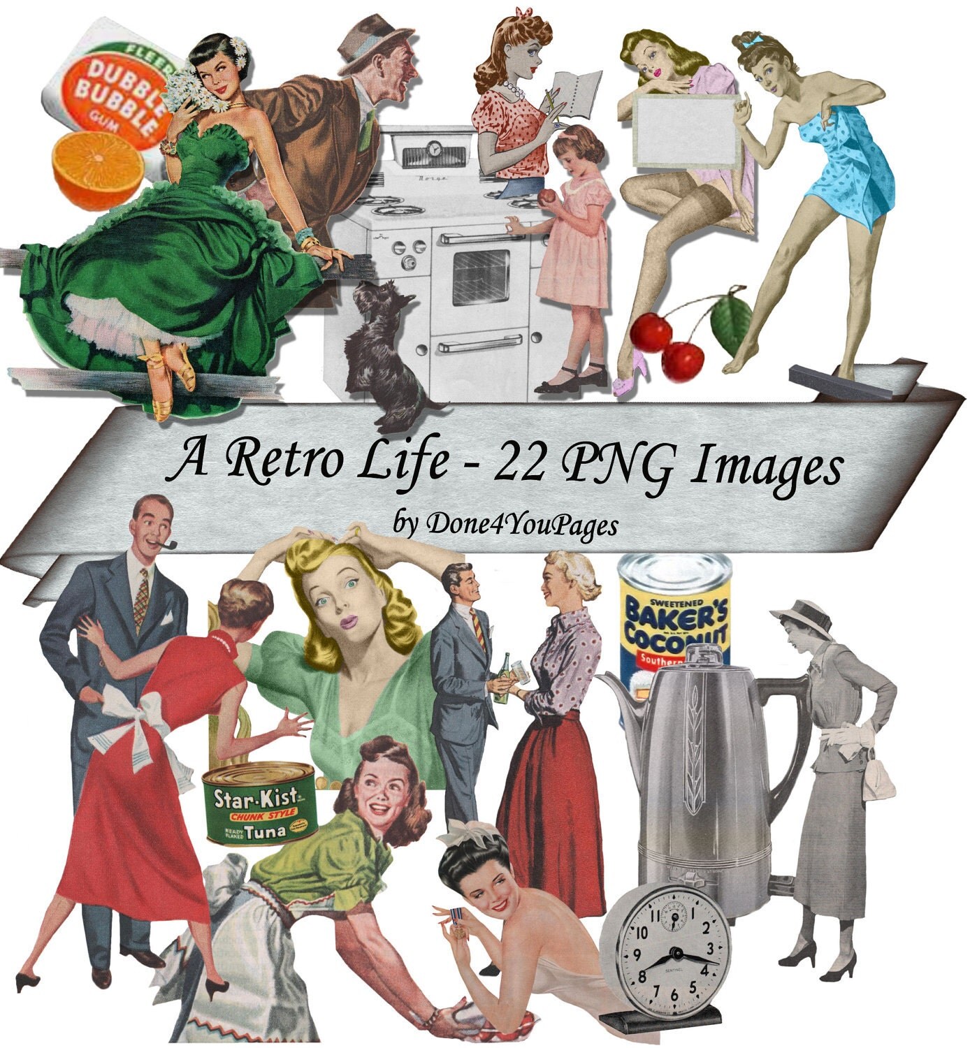 A Retro Life 22 PNG Digital Images Download for ACEO