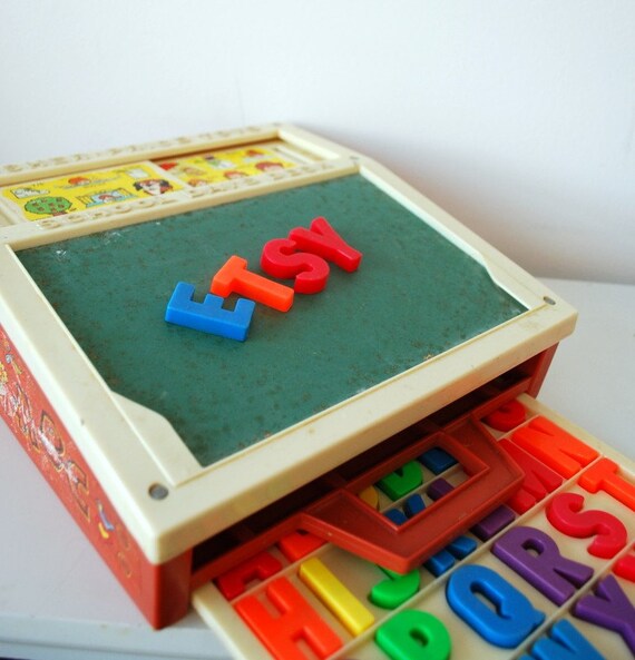 Vintage Fisher Price School Days Desk by happydayvintage on Etsy