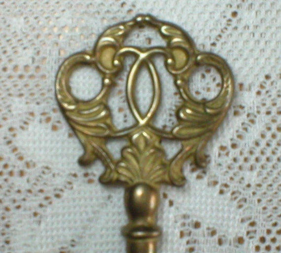 Antique Brass Key Fancy Ornate Barrel Key
