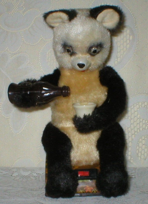 Coca Cola Drinking Picnic Bear Battery Operated Vintage 1950s