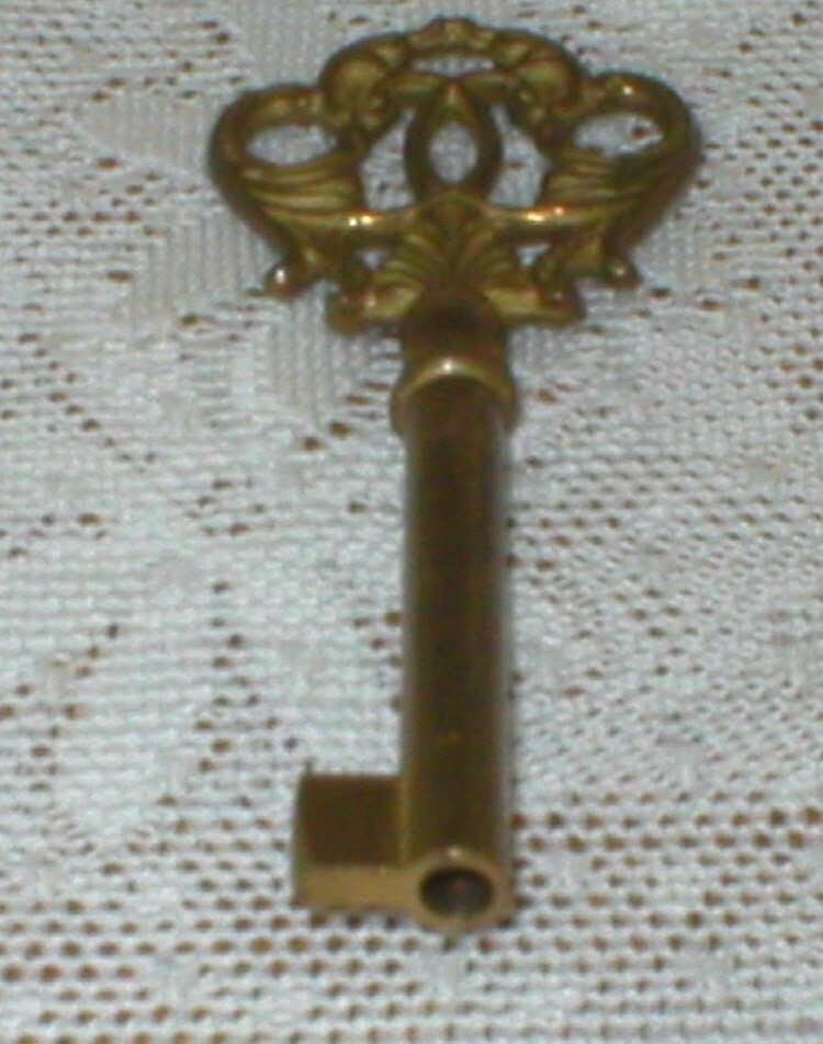 Antique Brass Key Fancy Ornate Barrel Key by vintagegifts