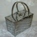 RESERVED FOR VERONICA Box Purse Metal Chrome Basket Weave Silver Vintage