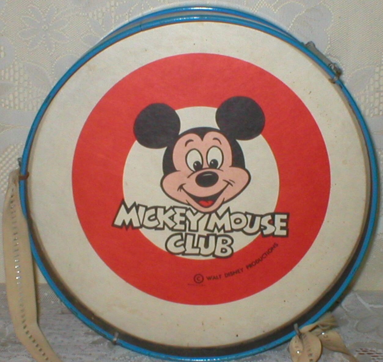 Mickey Mouse Drum Walt Disney Mickey Mouse Club Metal Litho