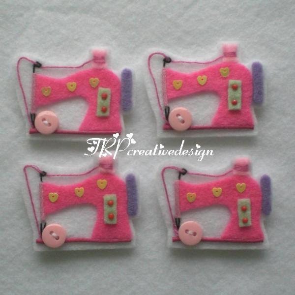 Sewing Machine Felt Applique Pink feltie by TRPcreativedesign01
