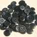 Black Buttons - Sewing Scrapbook Embellishments - 50 Buttons - Coraline