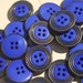 Assorted Buttons Blue Hand Dyed - METAL RIMMED Sewing Embellishments -Dazzling Blue